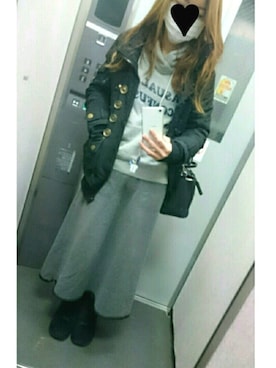 「SPIRALGIRL（スパイラルガール）のアイテム（ミリタリージャケット）」を使った、kumi♡さん（レディース・163cm）の冬コーディネート