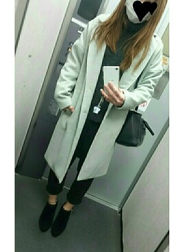 「SPIRALGIRL（スパイラルガール）のアイテム（チェスターコート）」を使った、kumi♡さん（レディース・163cm）の冬コーディネート