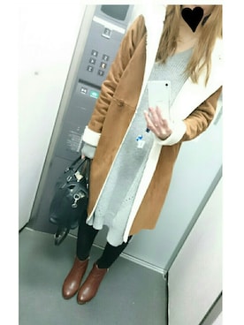 「SPIRALGIRL（スパイラルガール）のアイテム（その他アウター）」を使った、kumi♡さん（レディース・163cm）の冬コーディネート