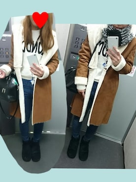「SPIRALGIRL（スパイラルガール）のアイテム（サロペット/オーバーオール）」を使った、kumi♡さん（レディース・163cm）の冬コーディネート