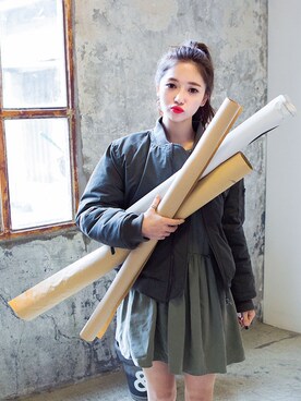 「Chuu」｜「アイテム（ダウンジャケット/コート）」を使った、mossbeanさん（レディース・165cm）の冬コーディネート