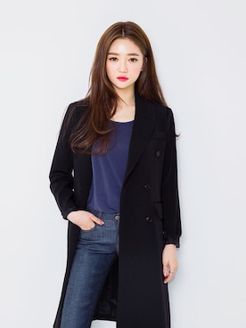 「black」｜mossbeanさん（レディース・165cm）の冬コーディネート