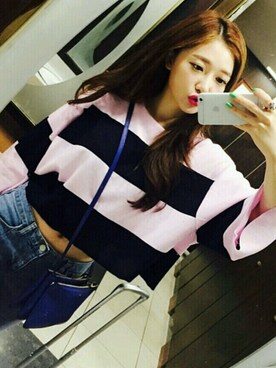 「chuu（チュー）のアイテム」を使った、mossbeanさん（レディース・165cm）の春コーディネート