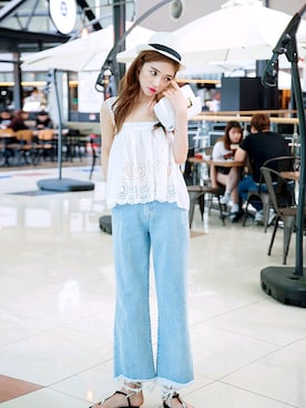 「hat」｜mossbeanさん（レディース・165cm）の夏コーディネート