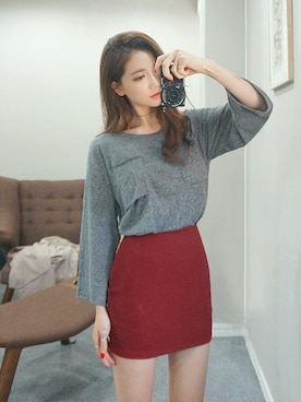 「chuu（チュー）のアイテム（トップス）」を使った、mossbeanさん（レディース・165cm）の夏コーディネート