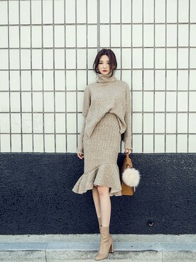 「beige」｜mossbeanさん（レディース・165cm）の秋コーディネート