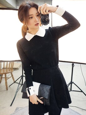 「chuu（チュー）のアイテム（トップス）」を使った、mossbeanさん（レディース・165cm）の冬コーディネート