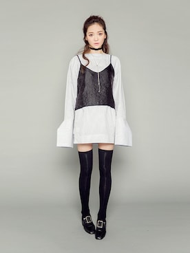 「black」｜mossbeanさん（レディース・165cm）の冬コーディネート