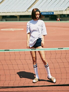 「chuu（チュー）のアイテム」を使った、mossbeanさん（レディース・165cm）の春コーディネート