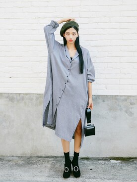 「gray」｜「アイテム（ワンピース/ドレス）」を使った、mossbeanさん（レディース・165cm）の夏コーディネート