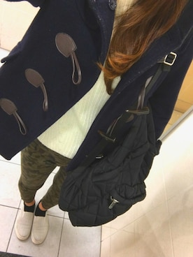「BEAMS（ビームス）のアイテム（ダッフルコート）」を使った、riysaさん（レディース・167cm）の春コーディネート