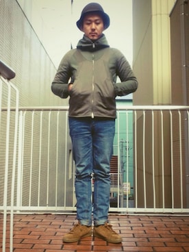 「ink（インク）のアイテム（ブルゾン）」を使った、hi fiveさん（メンズ・177cm）の冬コーディネート