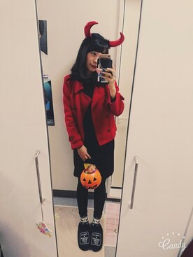 「ハロウィン」｜「アイテム（ピーコート）」を使った、いちさん🐻さん（レディース・163cm）の秋コーディネート