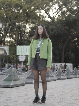 「KENZO」｜「アイテム（ブルゾン）」を使った、Droptokyoさん（レディース・160cm）の春コーディネート