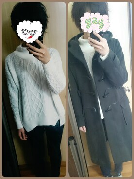 「JEANASIS（ジーナシス）のアイテム（ダッフルコート）」を使った、mayuさん（レディース・160cm）の冬コーディネート