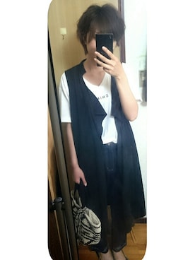 「CURRENT（カレント）のアイテム（トップス）」を使った、mayuさん（レディース・160cm）の夏コーディネート