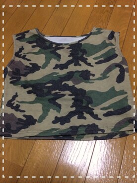 「アイテム（Tシャツ/カットソー、グリーン系）」を使った、わたぽちさん（レディース・154cm）の夏コーディネート