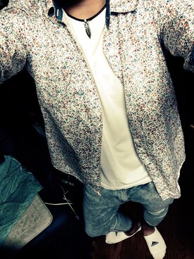 「アイテム（デニムパンツ、シルバー系）」を使った、hiro.さん（メンズ・177cm）の夏コーディネート