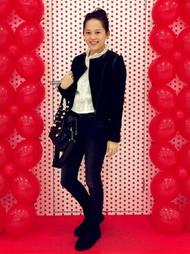 「MONKI」｜Kristy Kwokさん（レディース・165cm）の冬コーディネート