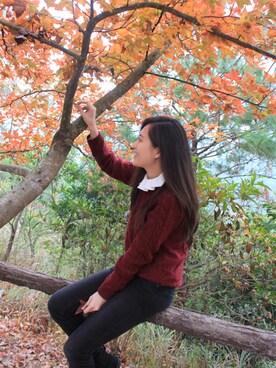 「MONKI」｜Kristy Kwokさん（レディース・165cm）の冬コーディネート