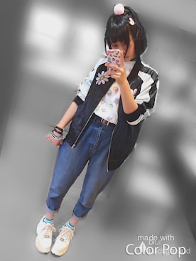 「WC（ダブル シー）のアイテム（ブルゾン）」を使った、あかりん ご。さん（レディース・155cm）の春コーディネート