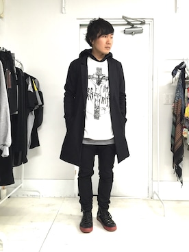 「mode」｜「アイテム（チェスターコート）」を使った、kentaさん（メンズ・170cm）の冬コーディネート
