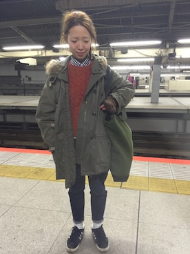 「MARANT ETOILE（マランエトワール）のアイテム（ジャケット/アウター）」を使った、渡辺美保さん（レディース・159cm）の冬コーディネート