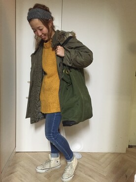 「MARANT ETOILE（マランエトワール）のアイテム（ジャケット/アウター）」を使った、渡辺美保さん（レディース・159cm）の冬コーディネート