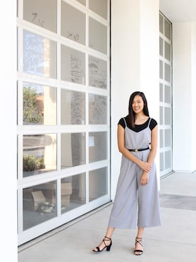 「gray」｜「アイテム（オールインワン・サロペット）」を使った、Amy Janさん（レディース・173cm）の夏コーディネート