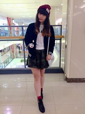 「pointのアイテム（トップス）」を使った、chou 😈 SUEさん（レディース・170cm）の冬コーディネート