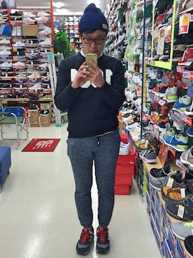 「スウェット×シャツ」｜マックさん（メンズ・171cm）の冬コーディネート