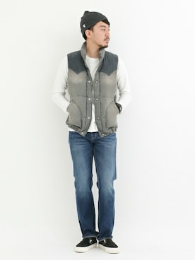 「URBAN RESEARCH Sonny Label（アーバンリサーチサニーレーベル）のアイテム（ダウンベスト）」を使った、Sonny Label MENSさん（メンズ・174cm）の秋コーディネート