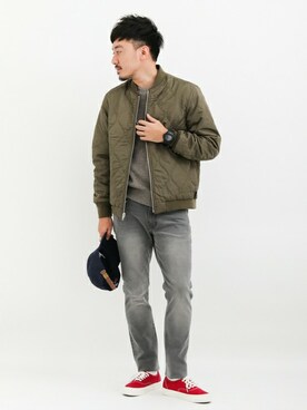 「URBAN RESEARCH Sonny Label（アーバンリサーチサニーレーベル）のアイテム（MA-1）」を使った、Sonny Label MENSさん（メンズ・174cm）の冬コーディネート