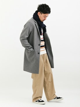 「URBAN RESEARCH Sonny Label（アーバンリサーチサニーレーベル）のアイテム（チェスターコート）」を使った、Sonny Label MENSさん（メンズ・174cm）の冬コーディネート