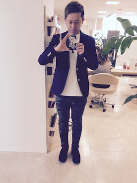 「アイテム（アナログ腕時計）」を使った、KENJE 長谷部翔大さん（メンズ・179cm）の冬コーディネート