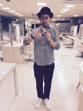「アイテム（ピアス（片耳用））」を使った、KENJE 長谷部翔大さん（メンズ・179cm・30代）の冬コーディネート