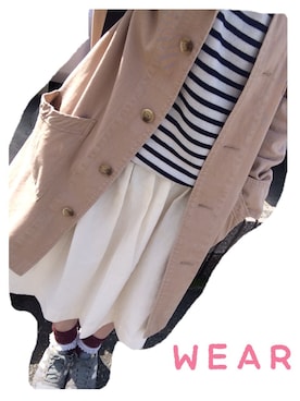 「RAY CASSIN（レイカズン）のアイテム（ステンカラーコート）」を使った、す  ず  ＊さん（レディース・148cm）の春コーディネート