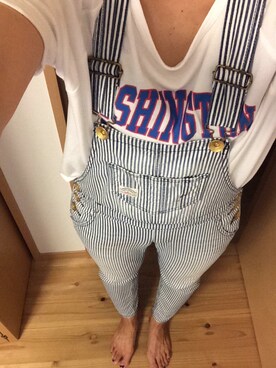 「RCWB（アールシーダブリュービー）のアイテム（オールインワン・サロペット）」を使った、makinさん（レディース・167cm）の夏コーディネート