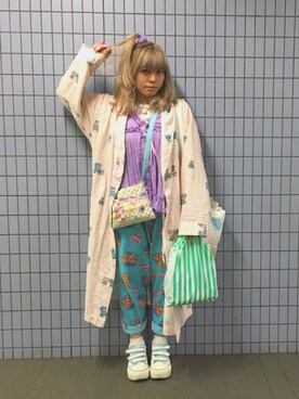 「Panamaboy（パナマボーイ）のアイテム（その他アウター）」を使った、なつきんぐさん（レディース・158cm）の夏コーディネート