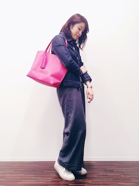 「Mila Owen」｜「アイテム（デニムジャケット）」を使った、guchicoさん（レディース・160cm）の秋コーディネート