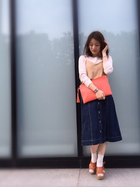 「RODE SKO」｜「アイテム（キャミソール）」を使った、guchicoさん（レディース・160cm）の春コーディネート