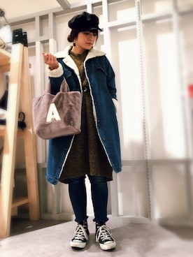 「アイテム（トートバッグ、その他）」を使った、guchicoさん（レディース・160cm）の秋コーディネート