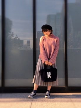 「アイテム（トートバッグ、その他）」を使った、guchicoさん（レディース・160cm）の冬コーディネート