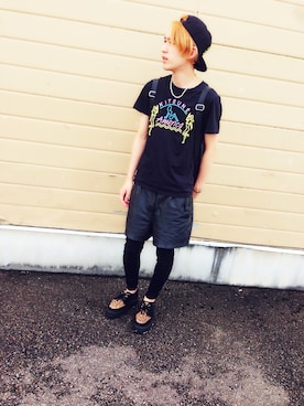 「UNIF（ユニフ）のアイテム（バッグ）」を使った、wish...さん（メンズ・173cm）の夏コーディネート