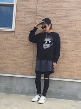 「Saint Laurent（サンローラン）のアイテム（スカート）」を使った、wish...さん（メンズ・173cm）の春コーディネート