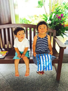 「旅行は雨が多い」｜kakoさん（キッズ・100cm）の夏コーディネート
