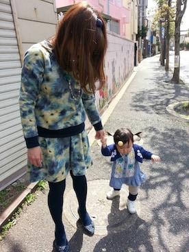 「OZOC（オゾック）のアイテム（セットアップ）」を使った、ストウリエさん（レディース・152cm）の春コーディネート