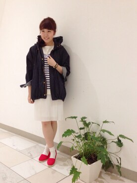 「Rinajour（リナジュール）のRINA デニムドルマンモッズコー（ジャケット/アウター、ブルー系）」を使った、sakakiさん（レディース・158cm）の春コーディネート