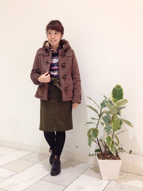 Rinajour (リナジュール）　フェイクムートンダッフルコート　(9950)