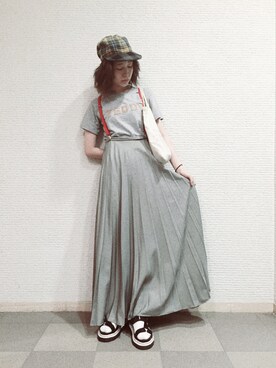 「YEAH RIGHT!!（イェーライト）のアイテム（帽子）」を使った、seckeyさん（レディース・160cm）の夏コーディネート